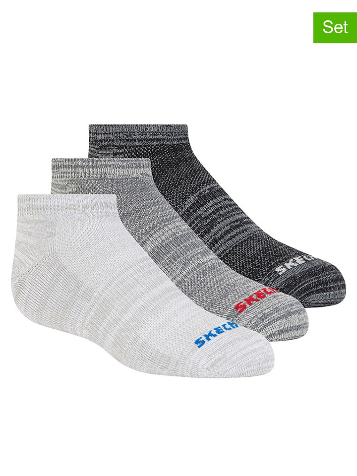 Skechers Skarpety (3 pary) w kolorze szaro-czarnym rozmiar: 36-38