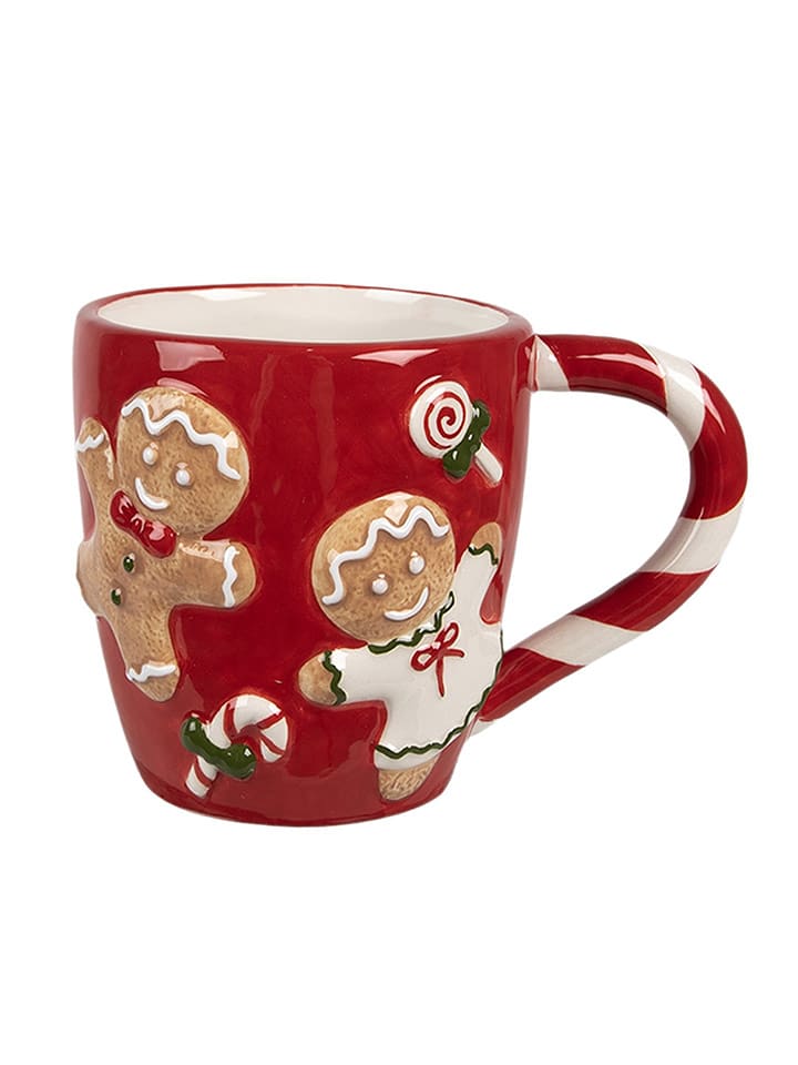 Clayre & Eef Kubek w kolorze czerwonym - 325 ml rozmiar: onesize