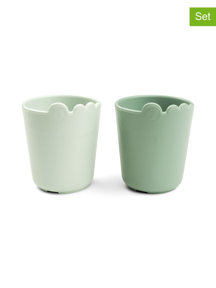 done by deer Kubki (2 szt.) "Croco" w kolorze zielonym - 100 ml rozmiar: onesize