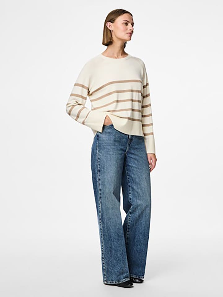 Pieces Koszulka w kolorze kremowo-beżowym rozmiar: XS