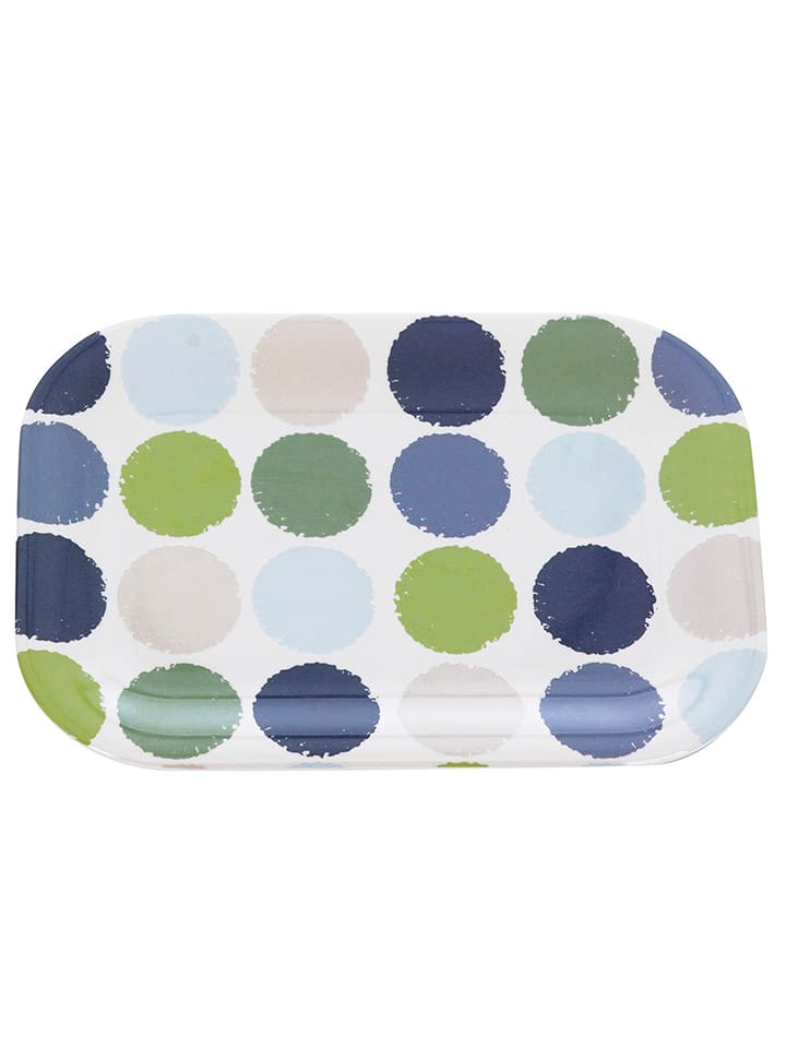 Overbeck and Friends Talerz "Niki" w kolorze zielono-szaro-niebieskim do serwowania - 20,5 x 14,5 cm rozmiar: onesize