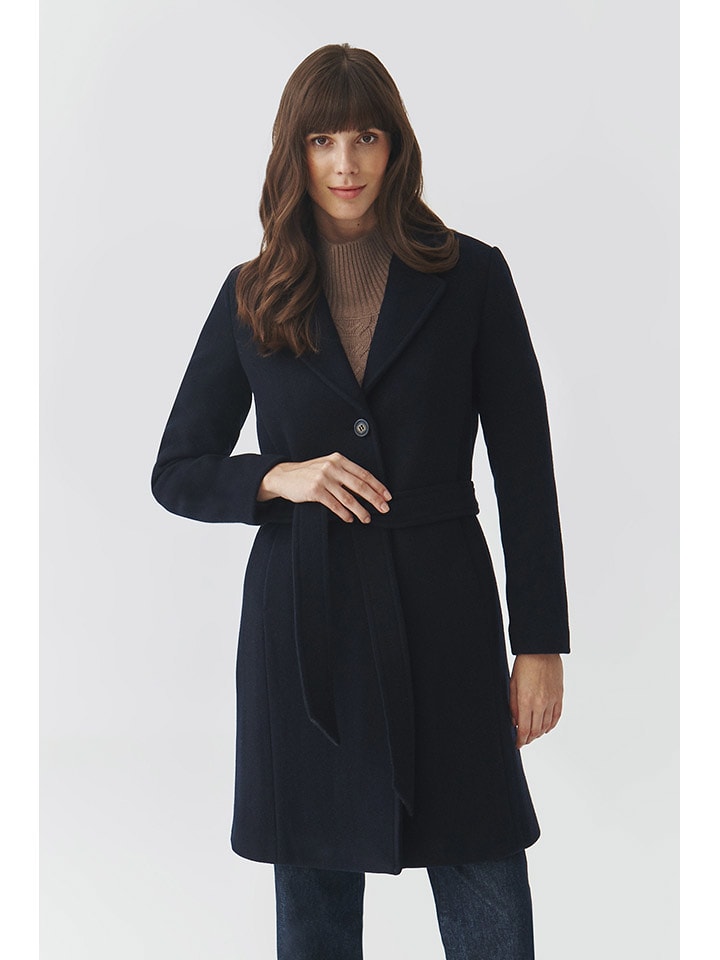 TATUUM Wełniany płaszcz "Nitika" w kolorze granatowym rozmiar: 36