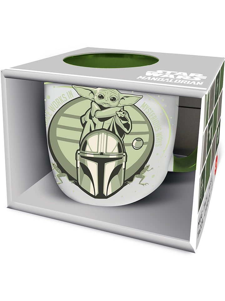 Stor Kubek "Grogu Mandalorian" w kolorze biało-zielonym - 380 ml rozmiar: onesize