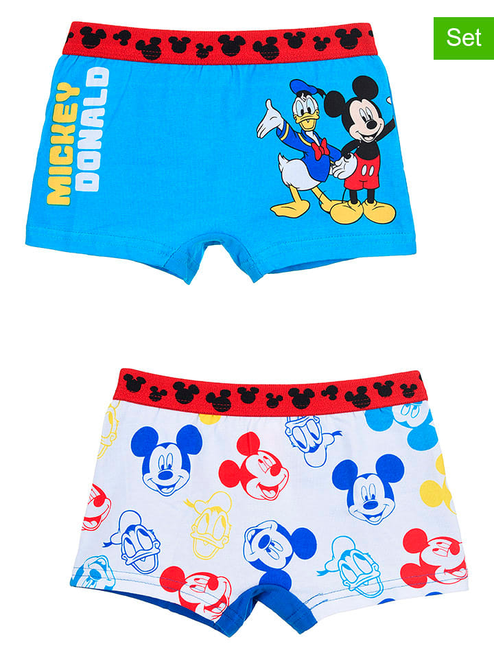 Disney Mickey Mouse Bokserki (2 pary) "Myszka Miki" w kolorze niebieskim rozmiar: 110/116