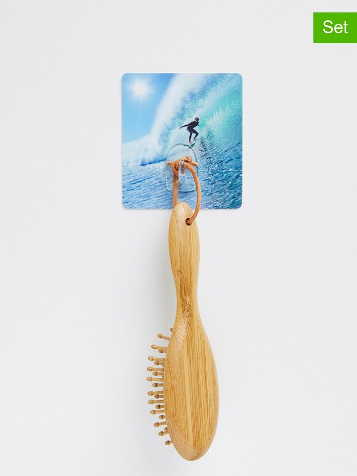 Compactor Wieszaki ścienne (6 szt.) w kolorze błękitnym - 8 x 9 x 1,5 cm rozmiar: onesize