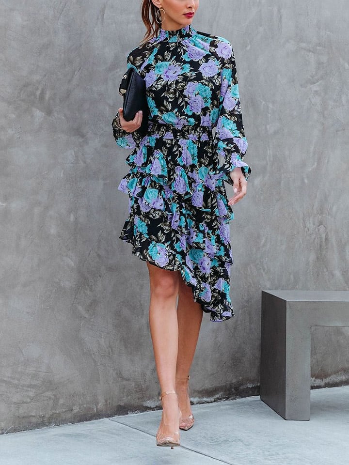 Milan Kiss Sukienka w kolorze czarno-lawendowo-turkusowym rozmiar: S