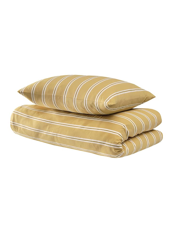 UNCOVER BY SCHIESSER Komplet pościeli renforcé "Colorado" w kolorze musztardowo-białym rozmiar: 135x200 cm