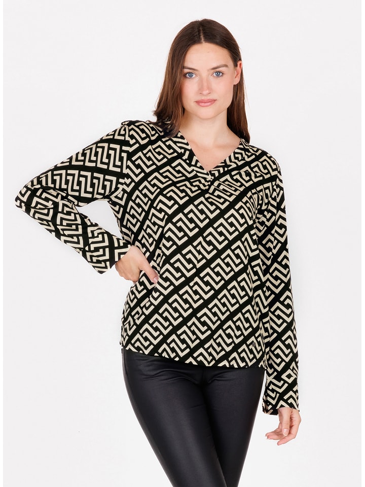 KEY LARGO Bluzka "Greece" w kolorze czarno-kremowym rozmiar: M
