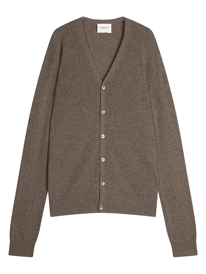 Perfect Cashmere Kaszmirowy kardigan "Errol" w kolorze szarobrązowym rozmiar: XL