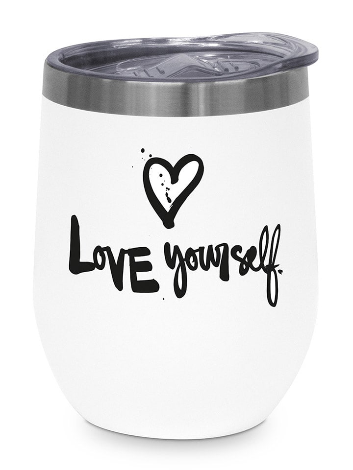 Design@Home Kubek termiczny "Love Yourself" w kolorze białym - 350 ml rozmiar: onesize