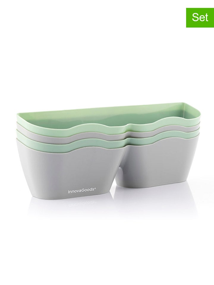InnovaGoods Stojaki (4 szt.) w kolorze szaro-zielonym na buty - 9 x 26 x 10 cm rozmiar: onesize