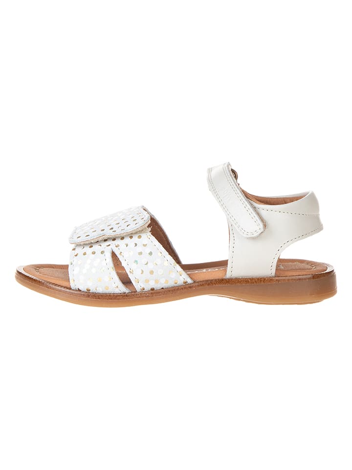 POM POM Skórzane sandały w kolorze białym rozmiar: 31