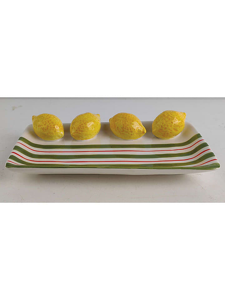 Villa d´Este Półmisek "Fruit Life" w kolorze zielono-żółtym - dł. 22,5 cm rozmiar: onesize