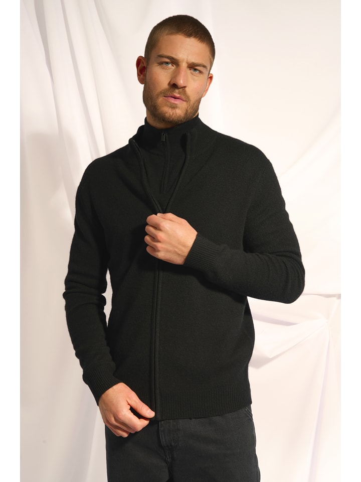 Just Cashmere Kaszmirowy kardigan "Charlotte" w kolorze czarnym rozmiar: XL