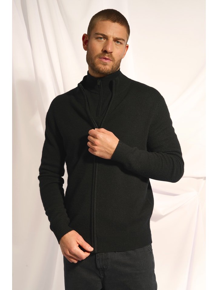 Just Cashmere Kaszmirowy kardigan "Charlotte" w kolorze czarnym rozmiar: XL