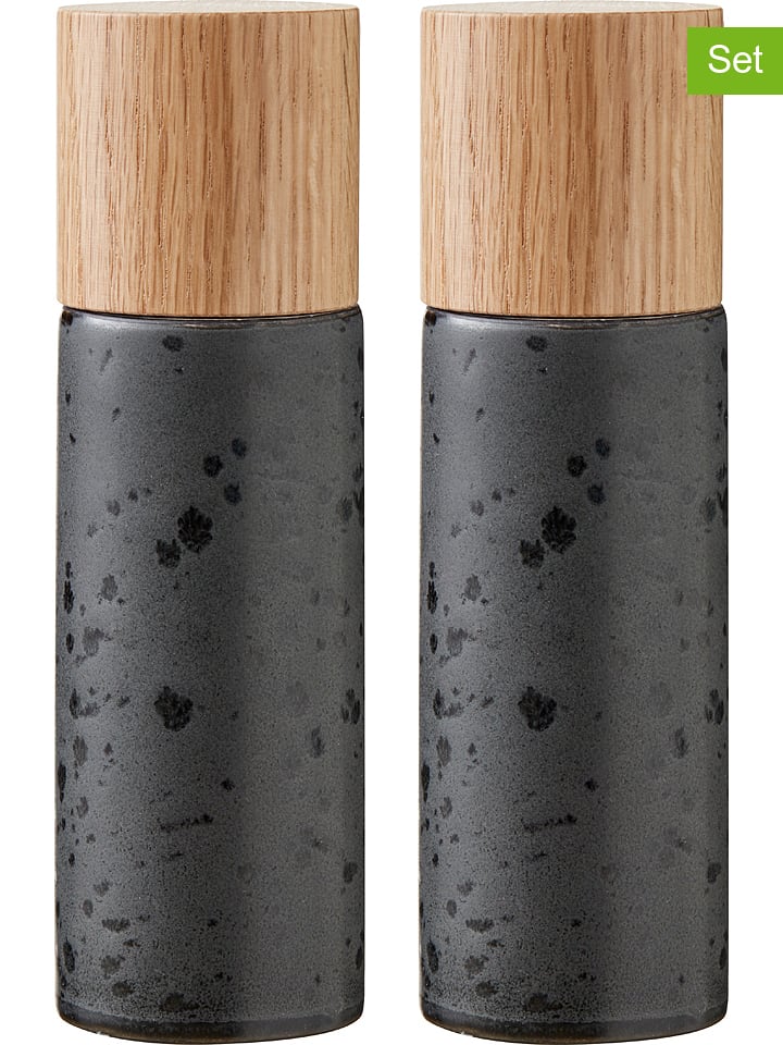 Bitz Młynki (2 szt.) w kolorze czarnym do przypraw - wys. 17 cm rozmiar: onesize