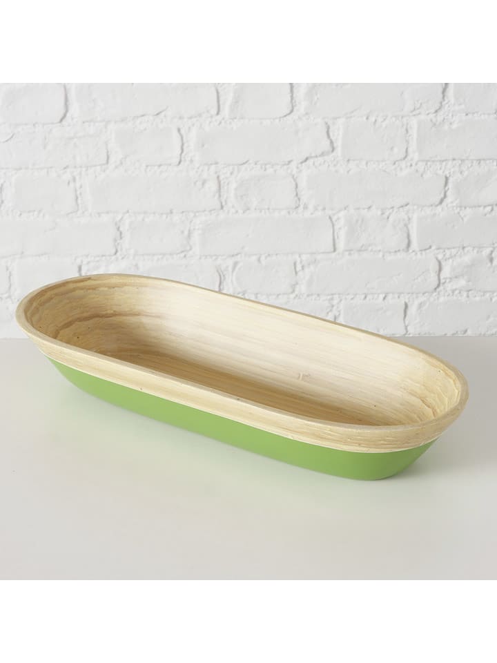 Boltze Półmisek "Bambo" w kolorze beżowo-zielonym - 40 x 6,5 cm rozmiar: onesize