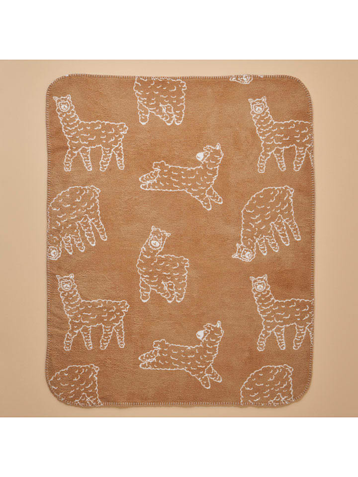 BELLA MAISON Kocyk niemowlęcy "Alpaca" w kolorze jasnobrązowo-kremowym rozmiar: 100x120 cm