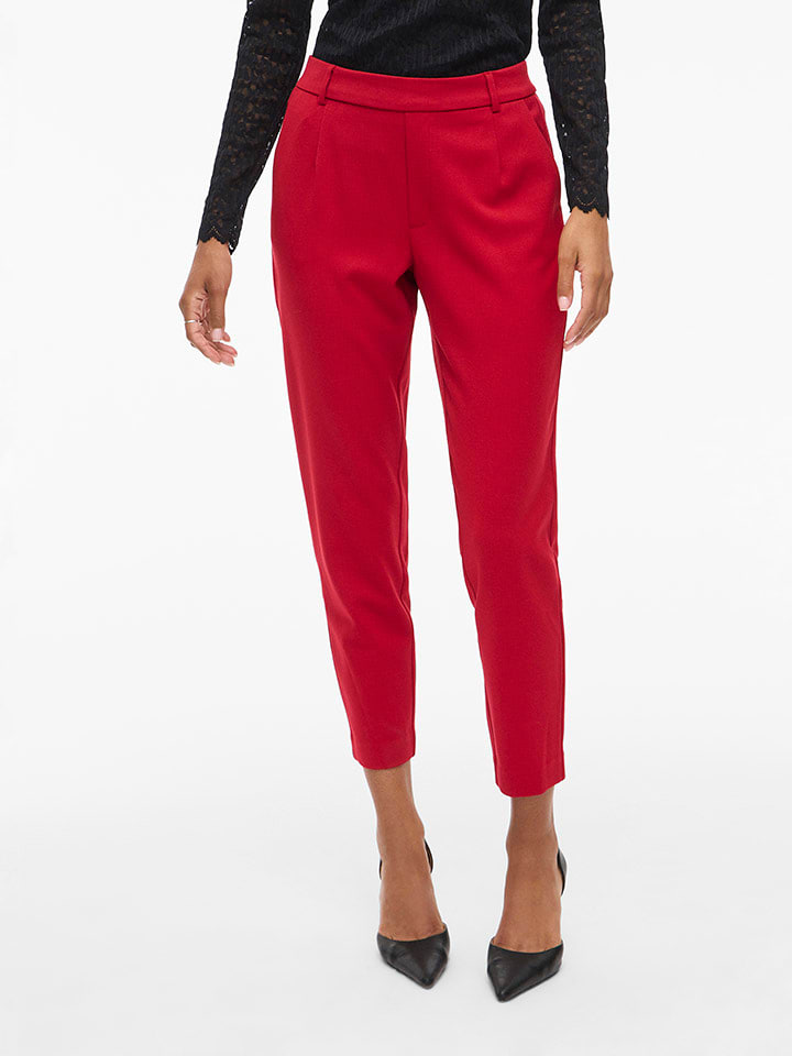 Vila Spodnie "Vivarone" w kolorze czerwonym rozmiar: 38