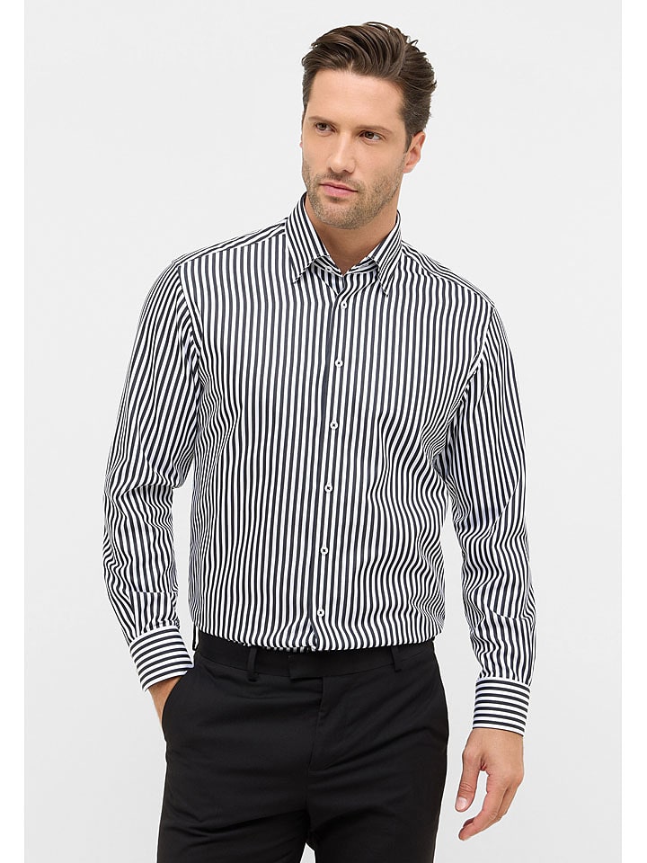 Eterna Koszula - Modern fit - w kolorze czarno-białym rozmiar: 42