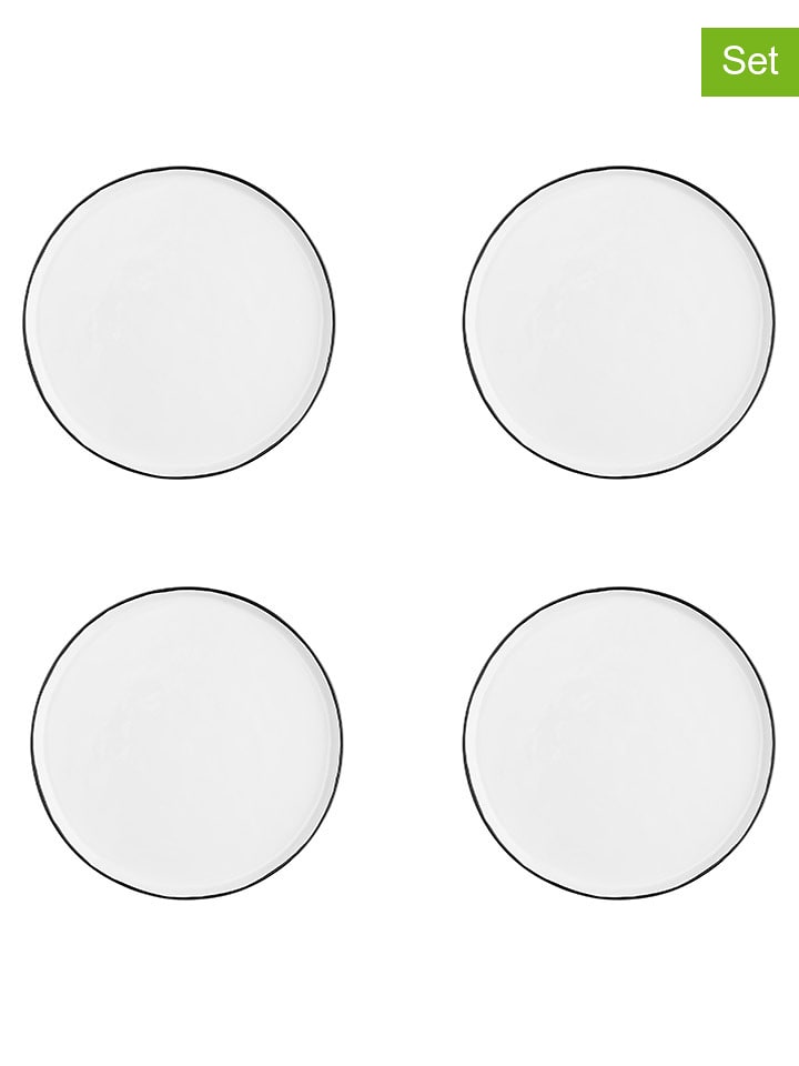 Björn Talerzyki deserowe (4 szt.) "Pure" w kolorze czarno-białym - Ø 21,5 cm rozmiar: onesize