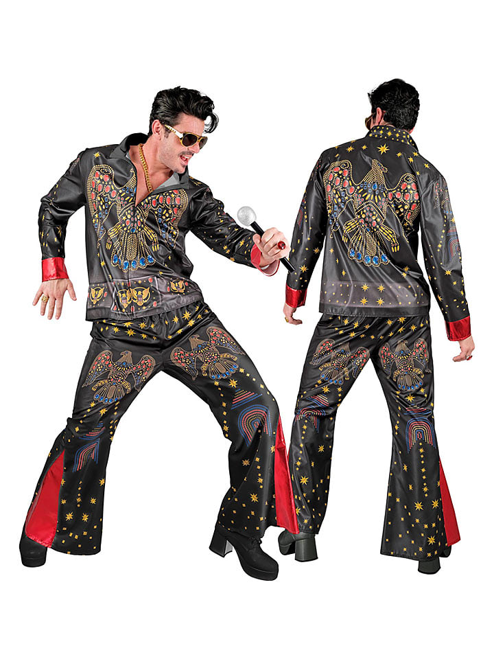Carnival Party 2-częściowy kostium "King of Rock'n'Roll" w kolorze czarno-czerwonym rozmiar: XL