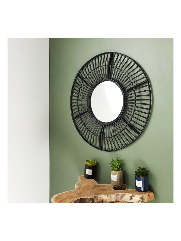 Ethnical Life Lustro ścienne w kolorze czarnym - Ø 70 cm rozmiar: onesize