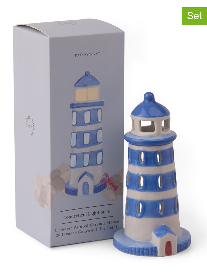Paddywax 3-częściowy zestaw "Connecticut Lighthouse" w kolorze szaro-niebieskim rozmiar: onesize