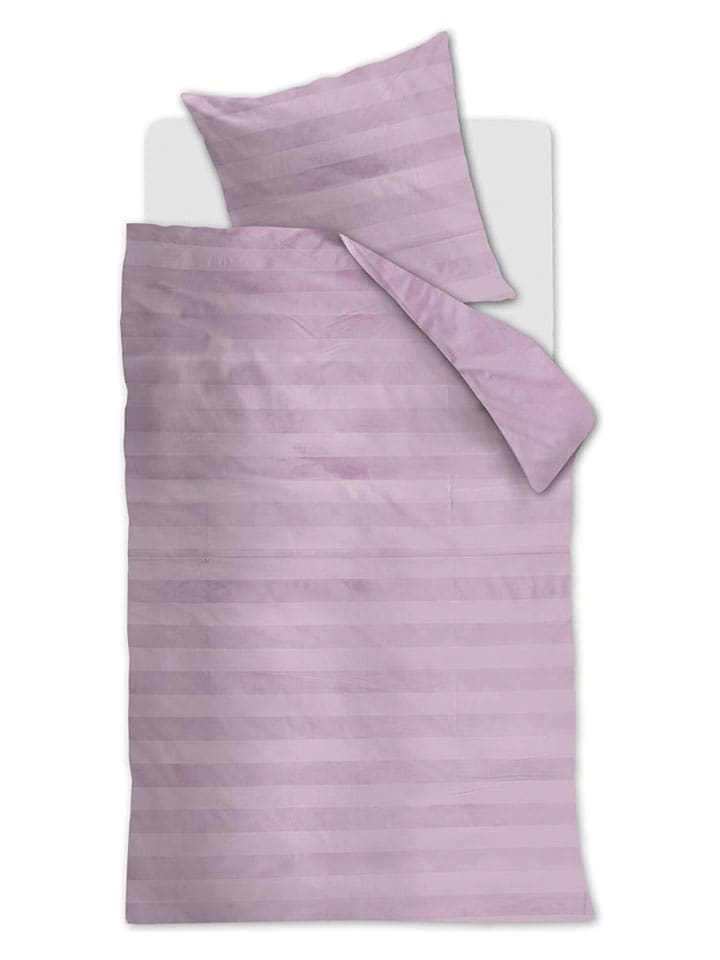 At Home Komplet pościeli aksamitnej "Soft Shine" w kolorze fioletowym rozmiar: 155x220 cm