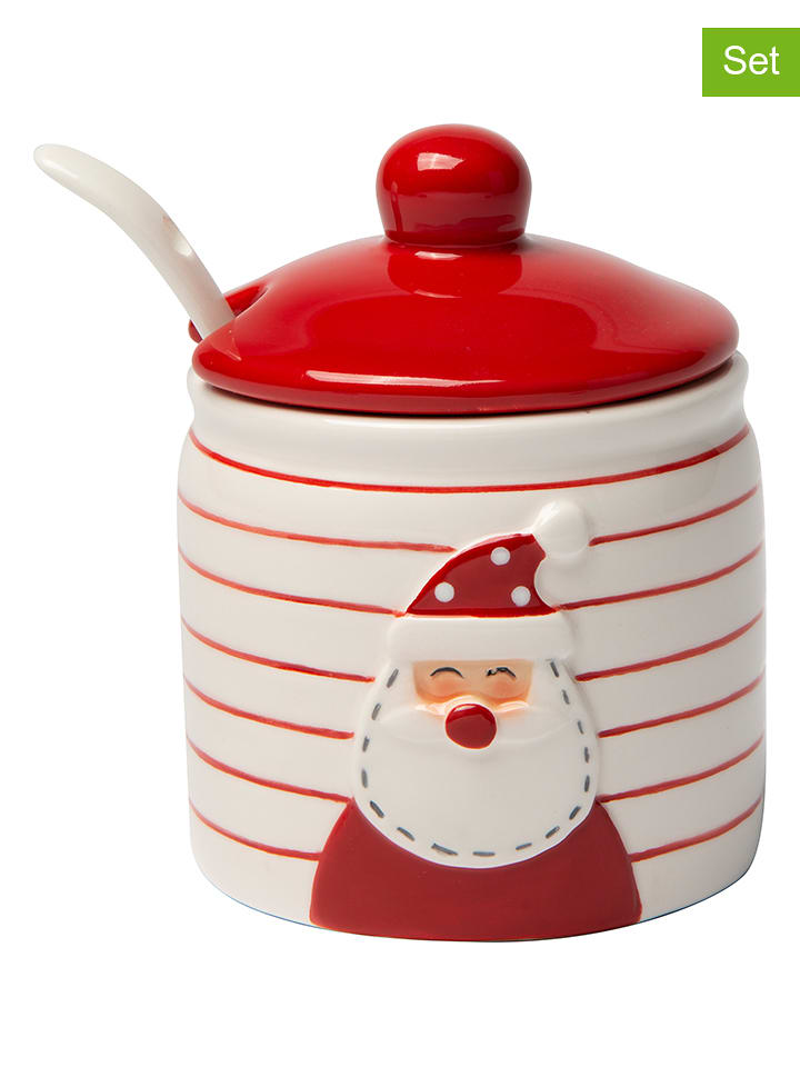 Trendy Kitchen by EXCÉLSA Cukierniczka "Snowman" w kolorze biało-czerwonym - 250 ml rozmiar: onesize