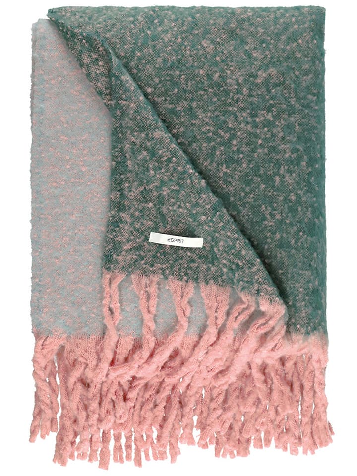 ESPRIT Pled "Marty" w kolorze szaro-zielono-jasnoróżowym rozmiar: 130x170 cm