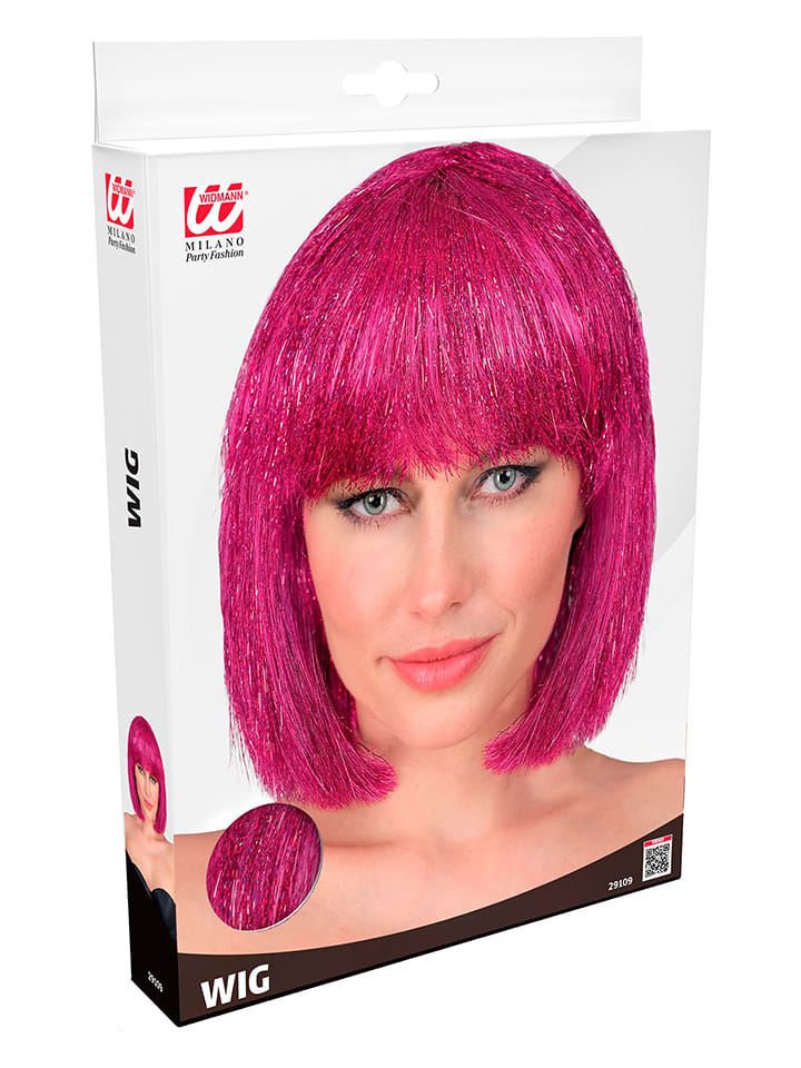 Carnival Party Peruka "Glitzy" w kolorze różowym rozmiar: onesize