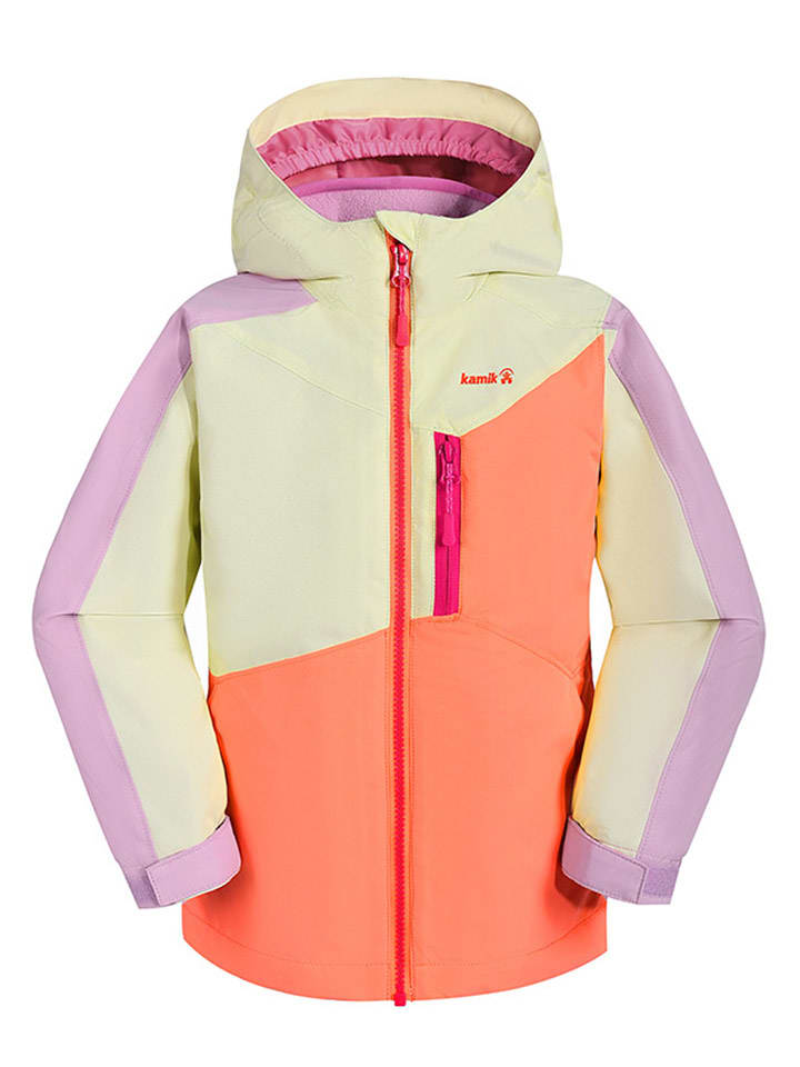 Kamik Kurtka przeciwdeszczowa "Tara" w kolorze pomarańczowo-żółto-fioletowym rozmiar: 122