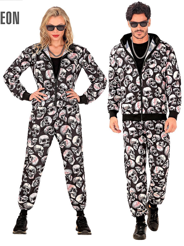 Carnival Party 2-częściowy kostium w kolorze czarnym ze wzorem rozmiar: XXL