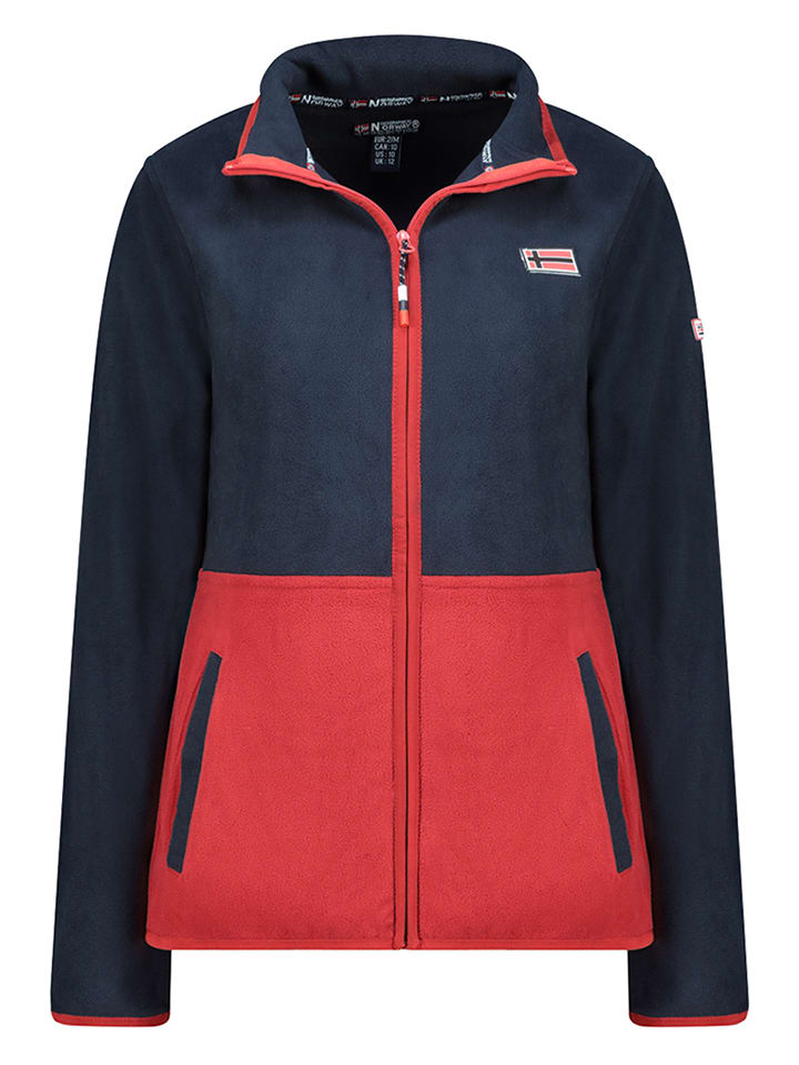 Geographical Norway Kurtka polarowa "Touki" w kolorze granatowo-czerwonym rozmiar: L