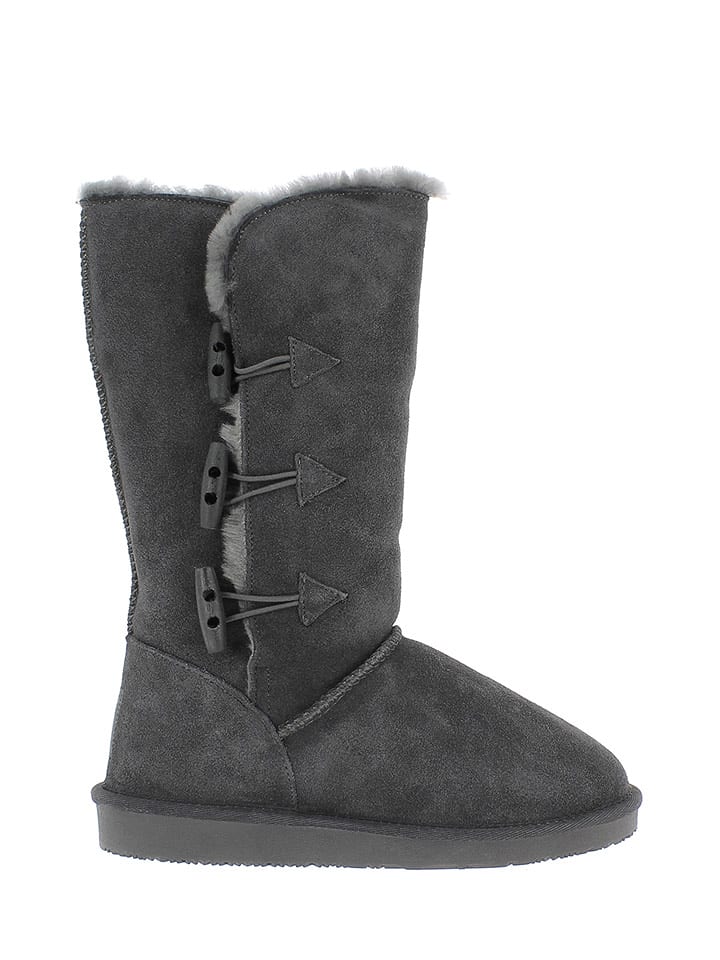 NICEBAY Skórzane kozaki zimowe "Meander" w kolorze ciemnoszarym rozmiar: 41