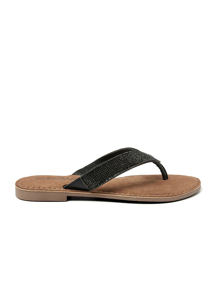 Lazamani Skórzane japonki w kolorze czarnym rozmiar: 37