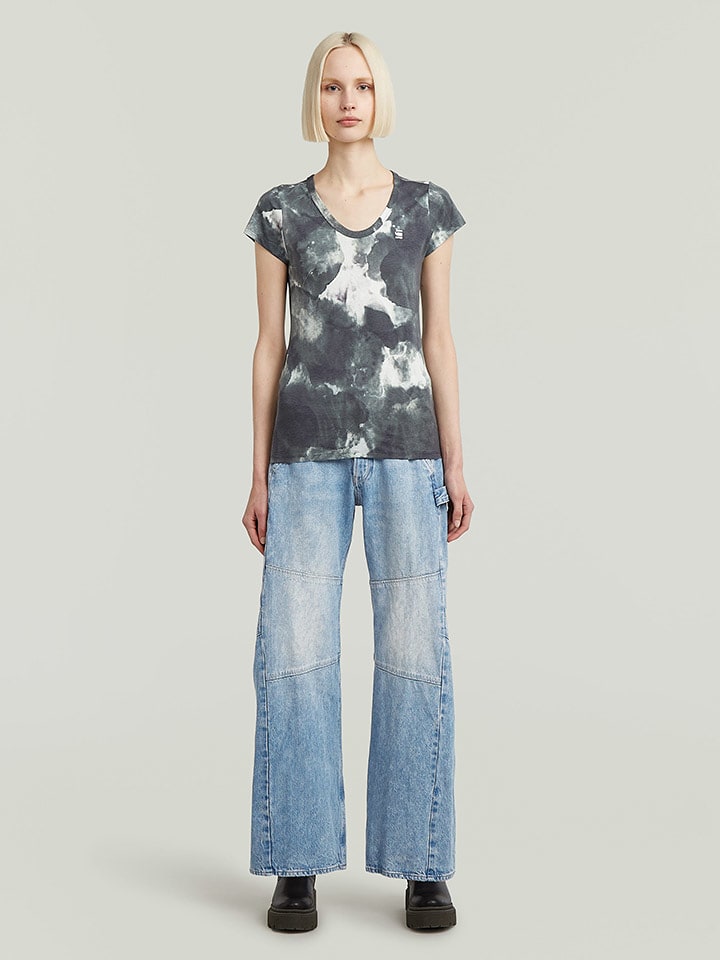 G-Star Koszulka w kolorze antracytowo-białym rozmiar: L