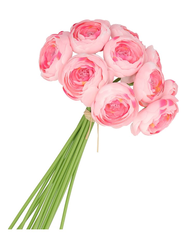 daan kromhout Dekoracyjny bukiet "Ranunculus" w kolorze jasnoróżowo-zielonym - wys. 32 cm rozmiar: onesize