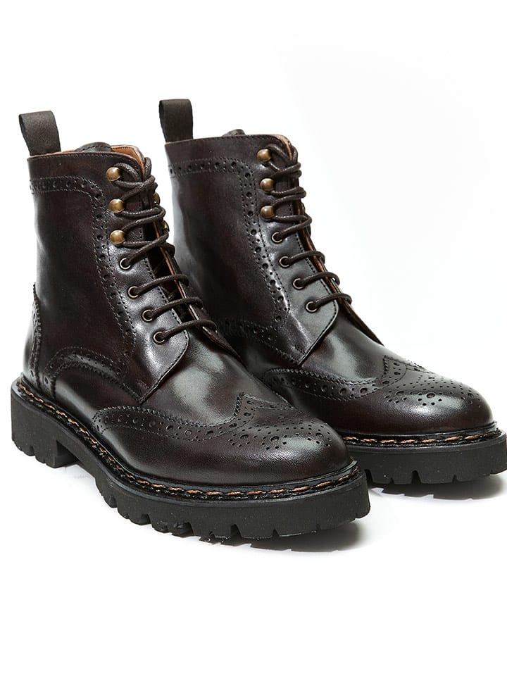 British Passport Skórzane botki w kolorze brązowym rozmiar: 41