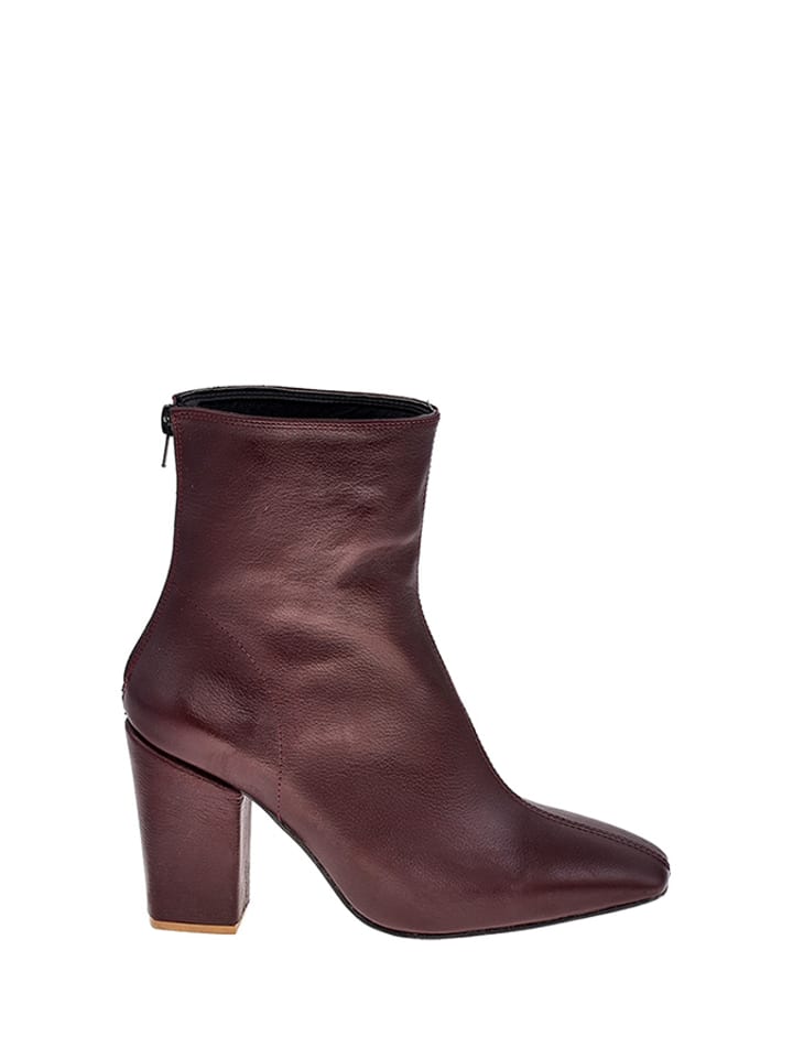 Moosefield Skórzane botki w kolorze bordowym rozmiar: 38