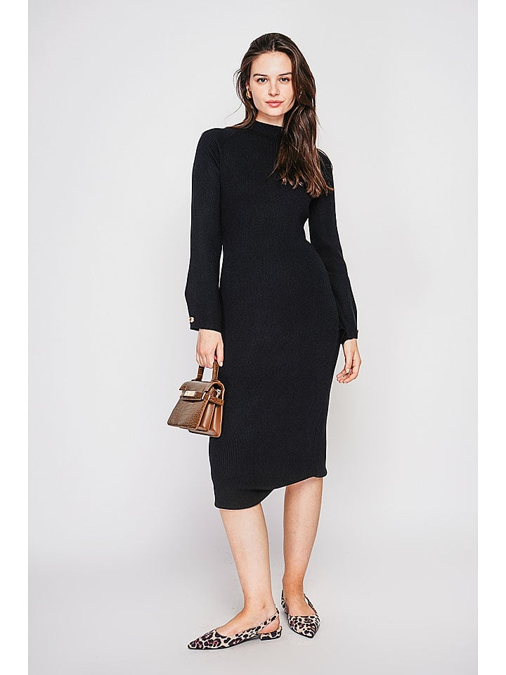 C& Jo Sukienka dzianinowa w kolorze czarnym rozmiar: 38