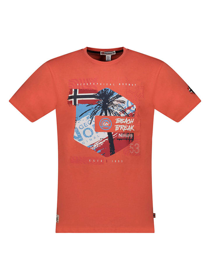 Geographical Norway Koszulka "J-Break" w kolorze ceglanym rozmiar: XXL