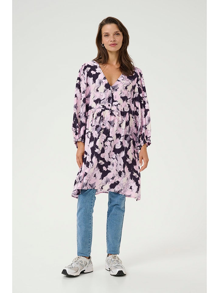Kaffe Tunika "Victoria" w kolorze jasnoróżowo-czarnym rozmiar: 36