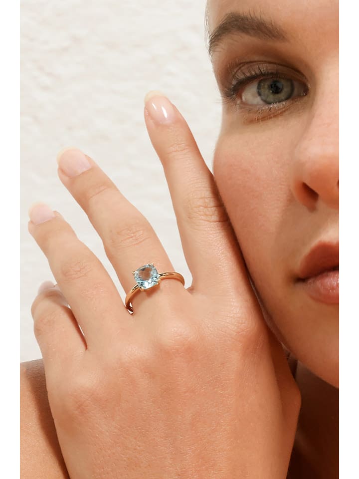 L instant d Or Złoty pierścionek "Topaze Unique" z topazem rozmiar: 54