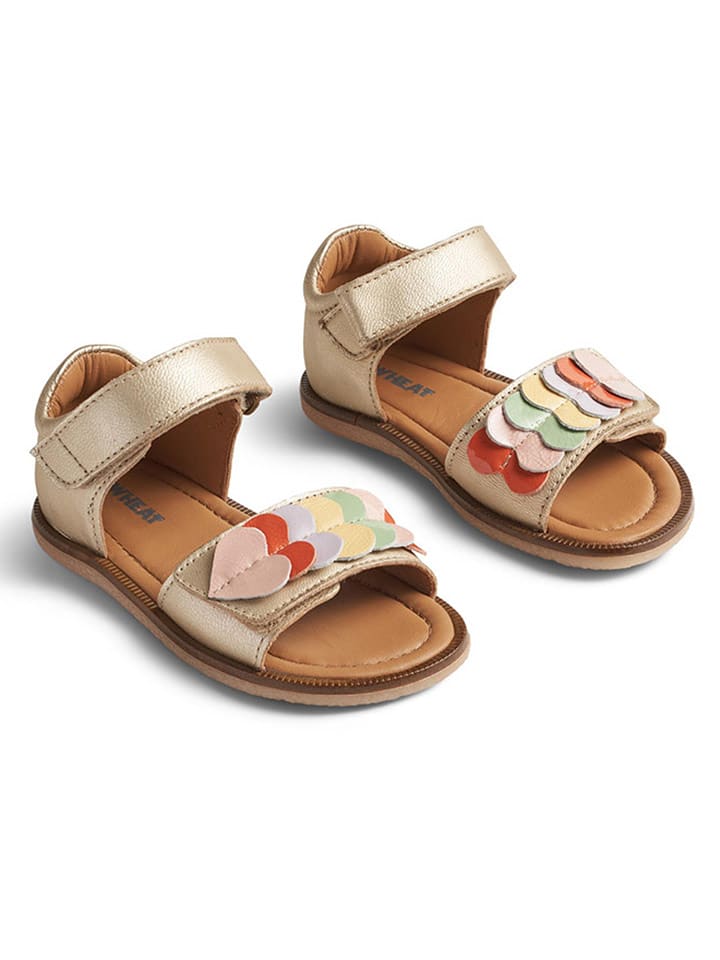 Wheat Skórzane sandały w kolorze złotym rozmiar: 27