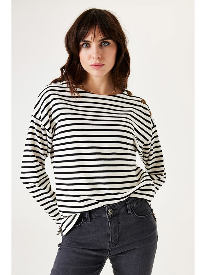 Garcia Sweter w kolorze biało-czarnym rozmiar: XL