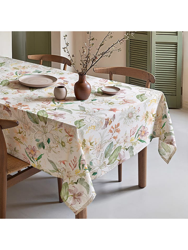 Mint Rugs Obrus "Aina" w kolorze kremowo-zielono-jasnoróżowym rozmiar: 155x155 cm