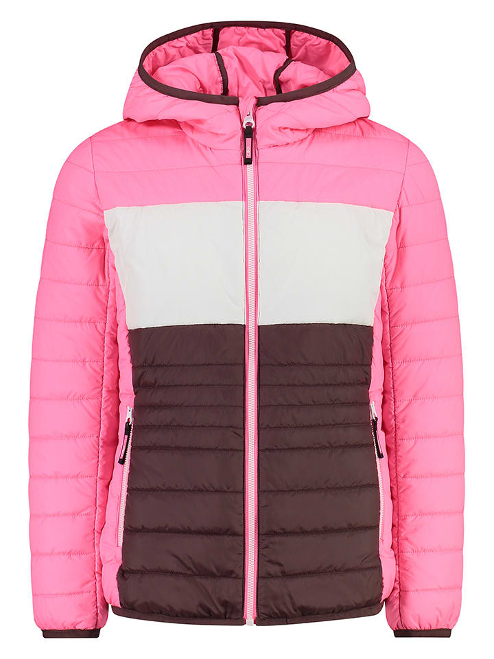 CMP Kurtka pikowana w kolorze różowo-biało-bordowym rozmiar: 152