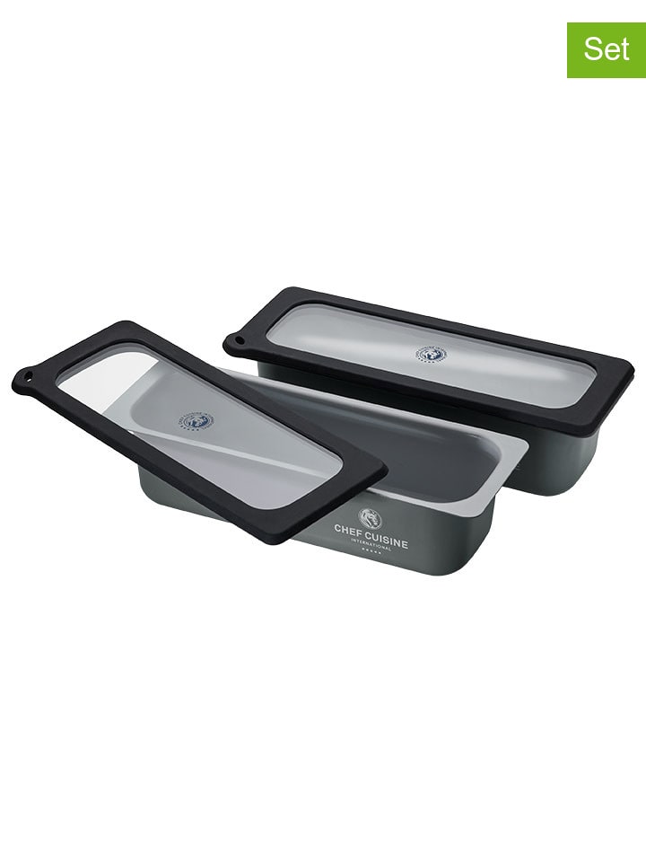 Chef Cuisine Pojemnik (2 szt.) w kolorze srebrnym - 26 x 6,8 x 10 cm rozmiar: onesize
